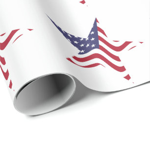 Patriotisches Sternen Amerikanisches Flaggen-Gesch Geschenkpapier