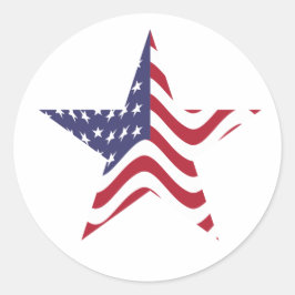 Patriotisches Sternenrot-weiß-blaue Aufkleber-Sieg Runder Aufkleber