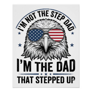 Patriotisches Stiefvater-Adler-Vintage-Shirt-Desig Poster