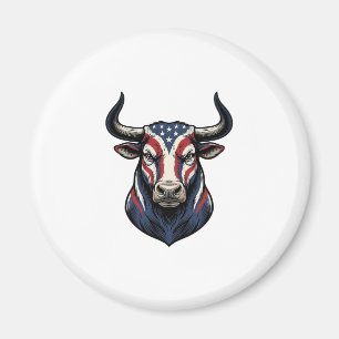 Patriotisches Stierkopf-Vintage-Stichdesign_1 Magnet