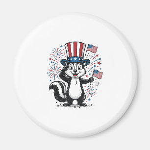Patriotisches Stinktier Vintage-Feuerwerk Grafik-S Magnet