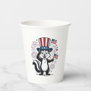 Patriotisches Stinktier Vintage-Feuerwerk Grafik-S Pappbecher