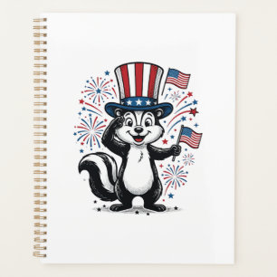 Patriotisches Stinktier Vintage-Feuerwerk Grafik-S Planer