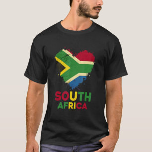 Patriotisches Südafrika Herzenflagge für Neger Pri T-Shirt