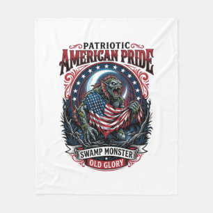 Patriotisches Sumpfmonster Old Glory Horror Monste Fleecedecke