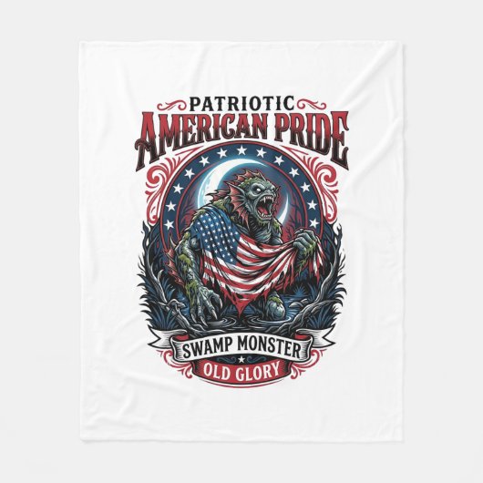 Patriotisches Sumpfmonster Old Glory Horror Monste Fleecedecke (Vorderseite)