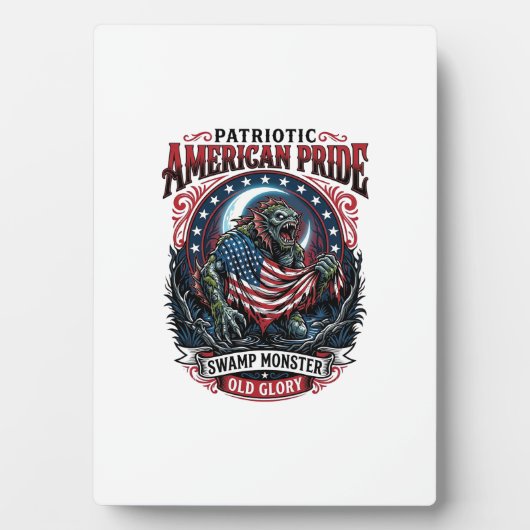 Patriotisches Sumpfmonster Old Glory Horror Monste Fotoplatte (Vorderseite)