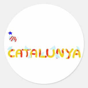 Patriotisches Symbol, Katalonien Freiheit , Catalu Runder Aufkleber