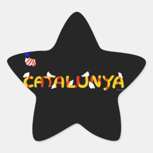 Patriotisches Symbol, Katalonien Freiheit , Catalu Stern-Aufkleber