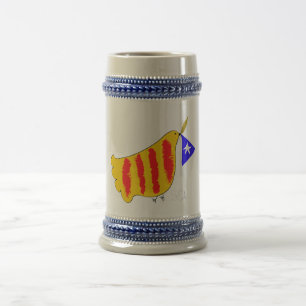 Patriotisches Symbol, Katalonien Freiheits-Taube C Bierglas