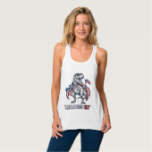 Patriotisches T-Rex Amerisaurus Rex Weißes Shirt D (Vorderseite Vollansicht)