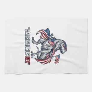 Patriotisches T-Rex Amerisaurus Rex Weißes Shirt D Geschirrtuch