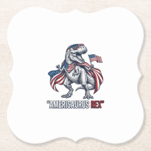 Patriotisches T-Rex Amerisaurus Rex Weißes Shirt D Untersetzer