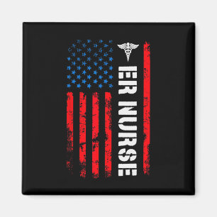 Patriotisches T-Shirt für Notfallkrankenschwestern Magnet