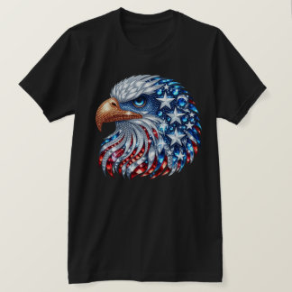 Patriotisches T-Shirt mit Adlerkopf und amerikanis
