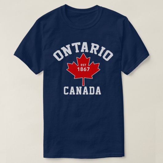 Patriotisches T-Shirt Ontarios Kanada Est.1867 (Design vorne)