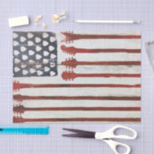 Patriotisches Thema der amerikanischen Flagge mit Seidenpapier (Handwerk)