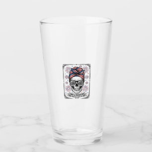 Patriotisches Totenkopf-Feuerwerk Vintage-Stickere Glas