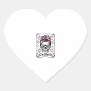 Patriotisches Totenkopf-Feuerwerk Vintage-Stickere Herz-Aufkleber