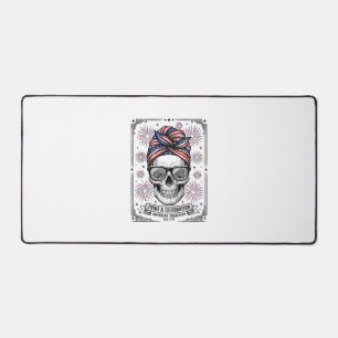 Patriotisches Totenkopf-Feuerwerk Vintage-Stickere Schreibtischunterlage