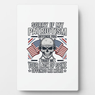 Patriotisches Totenkopf-Vintage-Stich-Zitat-Vektor Fotoplatte