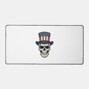 Patriotisches Totenkopf-Vintage-Stickerei-Shirt-De Schreibtischunterlage
