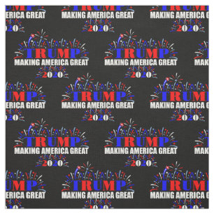 Patriotisches Trump 2020 Feuerwerk-Muster Stoff