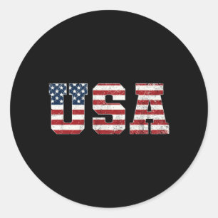 Patriotisches US-amerikanisches Flaggen-Shirt für Runder Aufkleber
