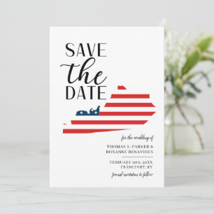 Patriotisches US-Bundesstaat Kentucky Zielhochzeit Save The Date