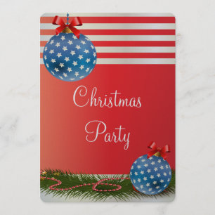 Patriotisches US Flagge-WeihnachtsLuxusParty Einladung