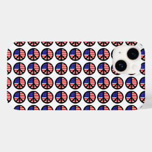 Patriotisches US-Flaggen-Friedenszeichen Punkte Case-Mate iPhone Hülle