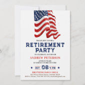 Patriotisches US-Foto Portrait Retirement Party Einladung (Vorderseite)