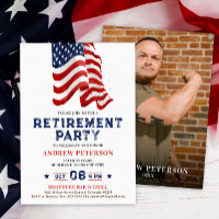 Patriotisches US-Foto Portrait Retirement Party