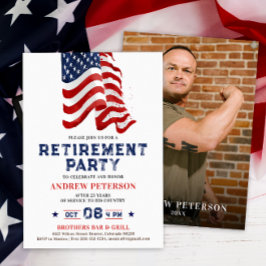 Patriotisches US-Foto Portrait Retirement Party Einladung