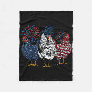 Patriotisches US-Hühnchen 4. Juli Unabhängigkeitst Fleecedecke