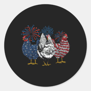 Patriotisches US-Hühnchen 4. Juli Unabhängigkeitst Runder Aufkleber