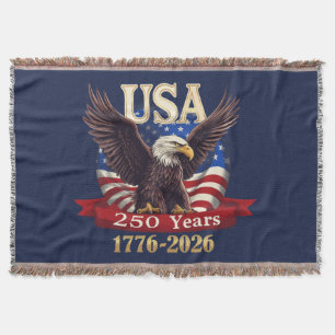 Patriotisches USA 250. 1776-2026 Amerikanische Fla Decke
