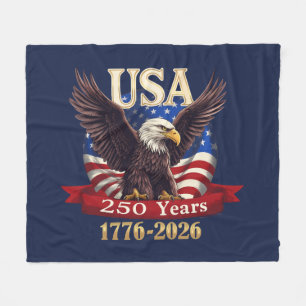 Patriotisches USA 250. 1776-2026 Amerikanische Fla Fleecedecke