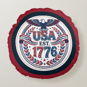 Patriotisches USA-Adler-Emblem  Rundes Kissen