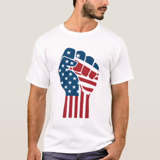 Patriotisches USA-Amerikanische-Flagge-Hand-Protes T-Shirt