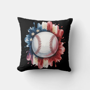Patriotisches USA-Baseball Amerikanische Flagge Vi Kissen