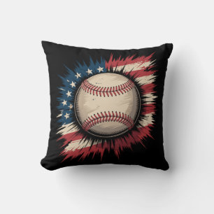 Patriotisches USA-Baseball Amerikanische Flagge Vi Kissen