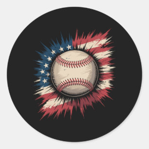 Patriotisches USA-Baseball Amerikanische Flagge Vi Runder Aufkleber