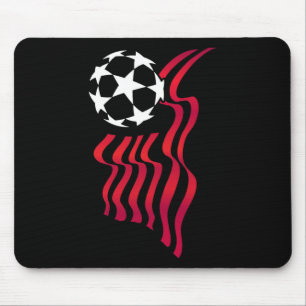 Patriotisches USA-Flagge-Fußballliebhaber für Frau Mousepad