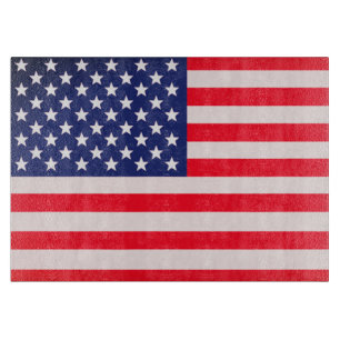Patriotisches-USA-Flagge-Glas-Schneidbrett – Ameri Schneidebrett