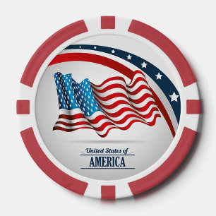 Patriotisches USA-Flagge-Pokerchip-Design Pokerchips