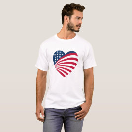 Patriotisches USA-Flaggen-Herz  T-Shirt