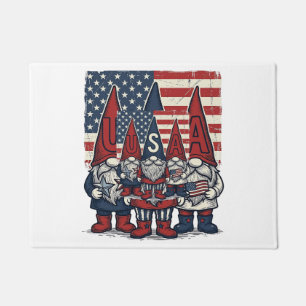 Patriotisches USA-Gnom-Trio Vintage-Vektordesign_1 Fußmatte