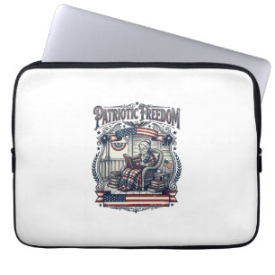 Patriotisches Veranda-Bücherwurm-Vektorgrafik-T-Sh Laptopschutzhülle