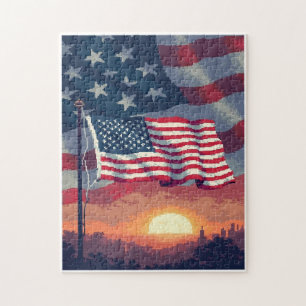 Patriotisches Versteckbild-Mosaik-Aktivitätsspiel  Puzzle